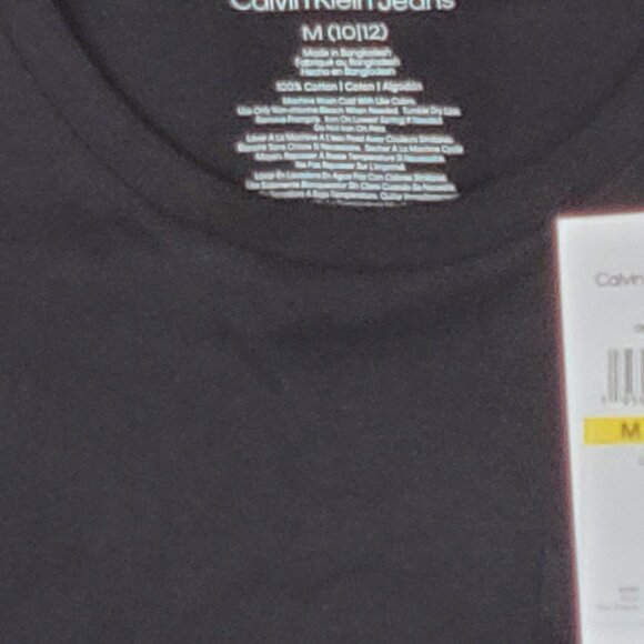 Calvin Klein Boys Black T-Shirt with Red Letter Logo - Classic & Stylish - Picture 3 of 6